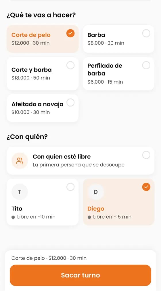 Escribe su nombre (el teléfono es opcional), qué se va a hacer y con quién, o con quien esté libre.